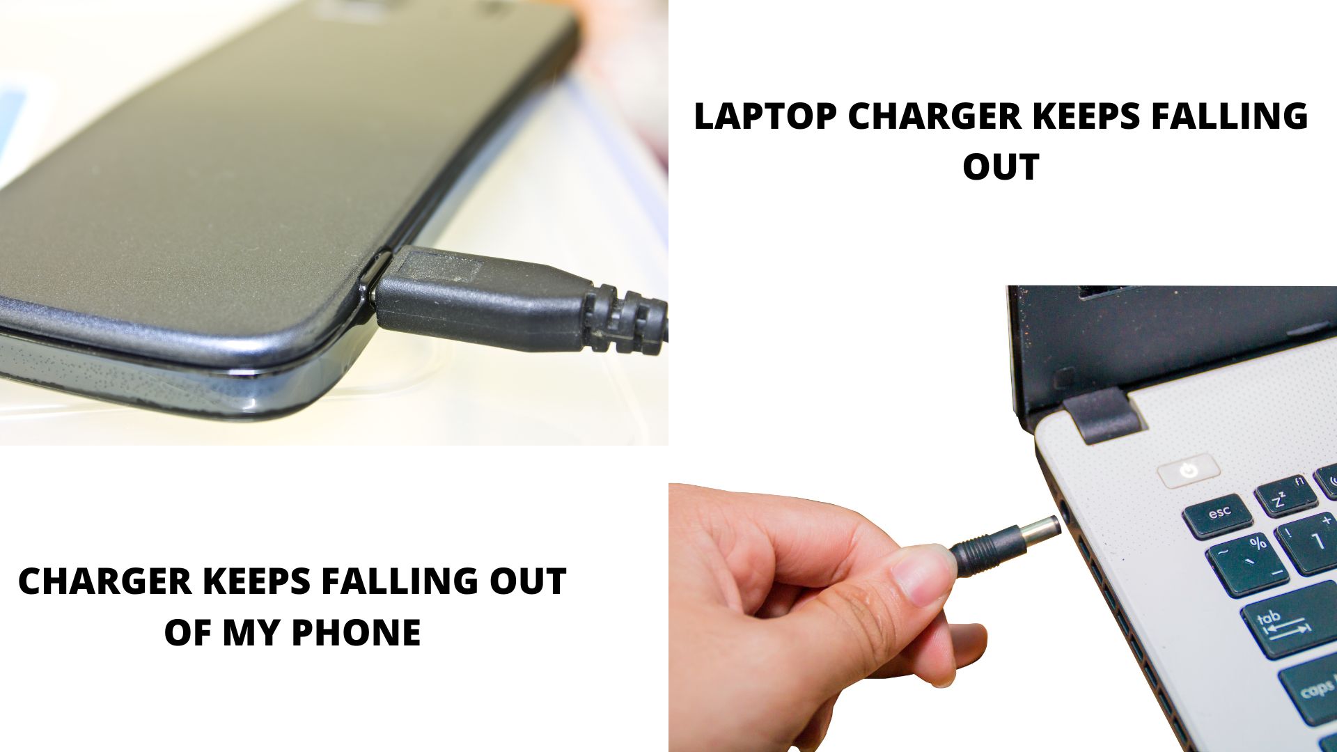 Usb, mac, iphone & laptop charger keeps falling out