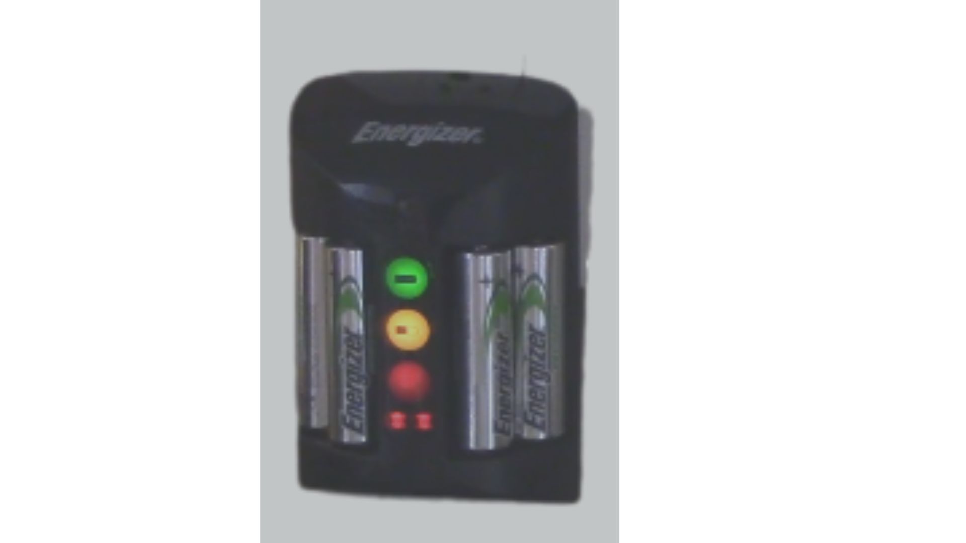 energizer battery charger flashing red, blue, yellow and green light