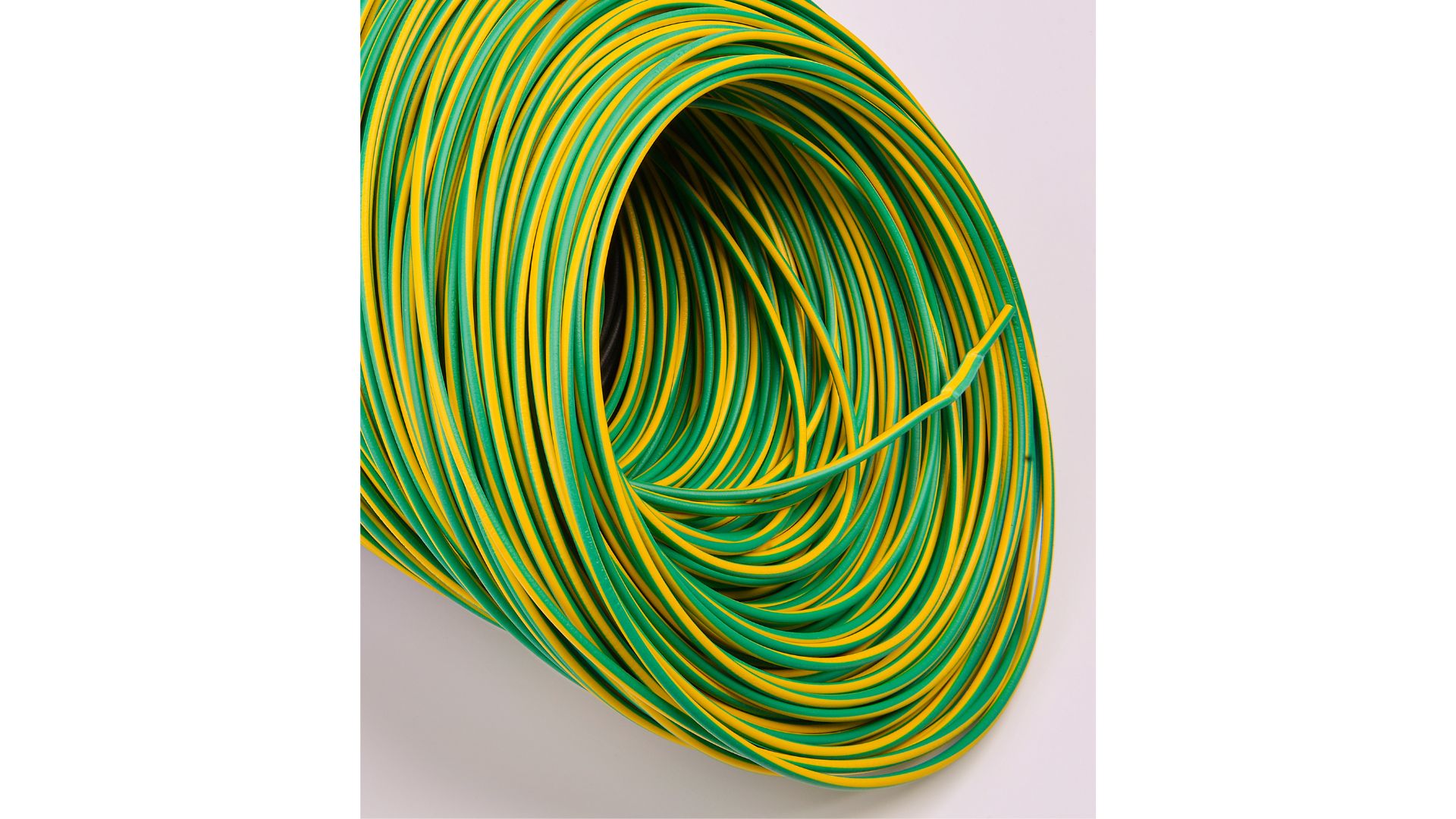 green cable with yellow stripe