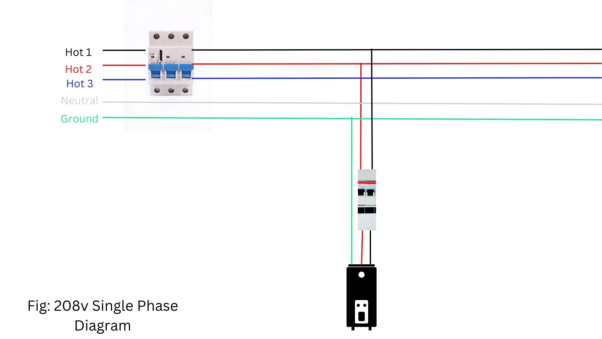 wiring 208v single phase
