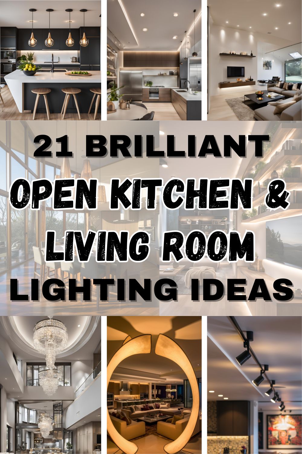 OPEN kitchen and living room lighting ideas